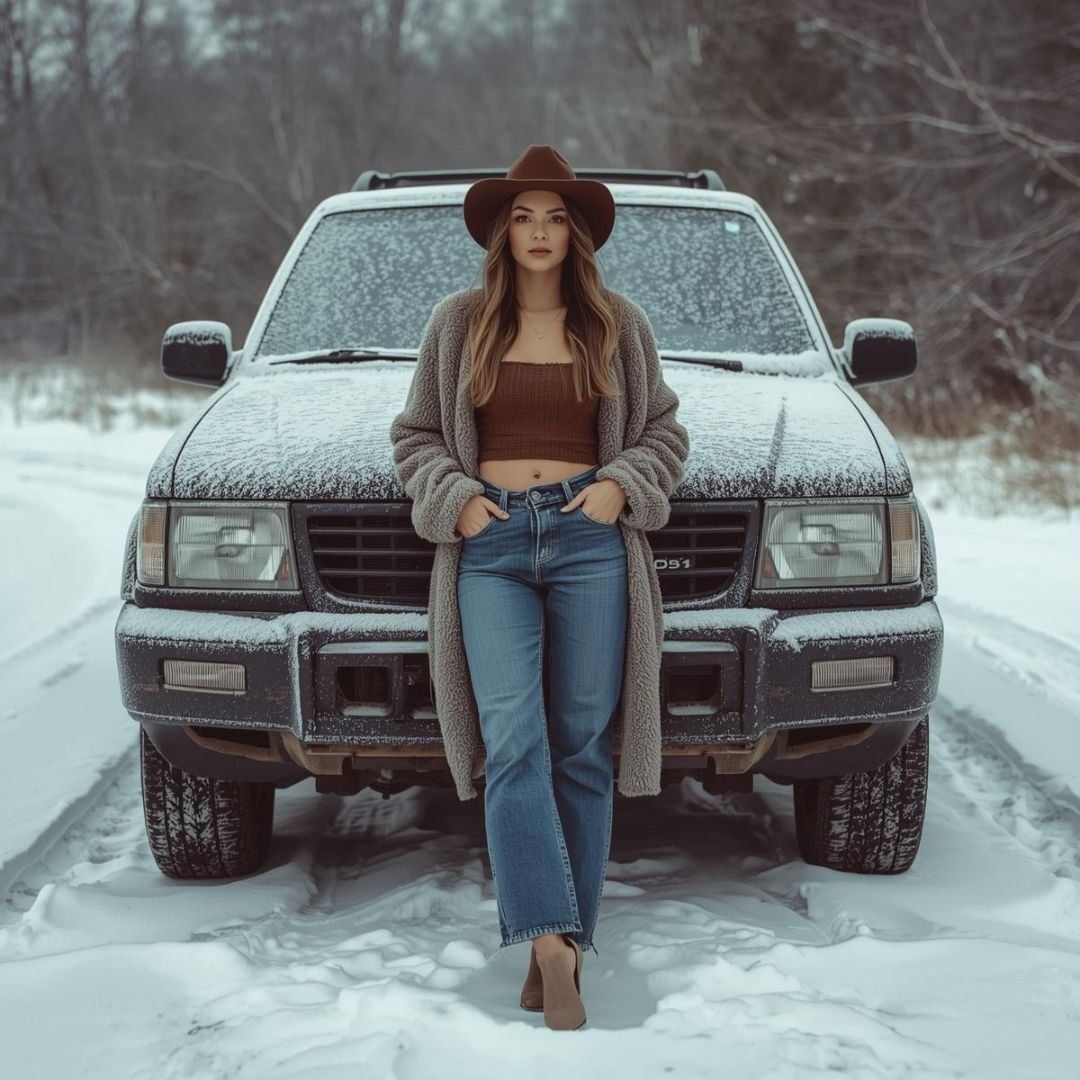 Winter Portrait with Rustic Vibe & HEX Palette